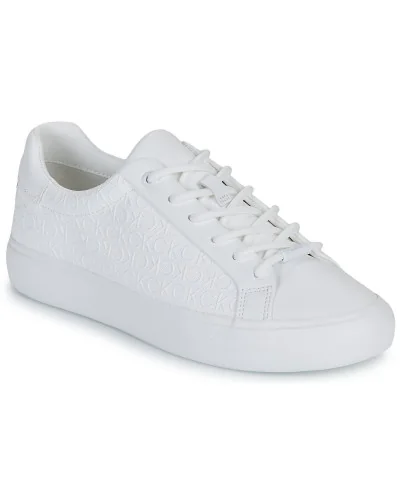Baskets basses femmes Calvin Klein Jeans VULC LACE UP MONO PU Blanc