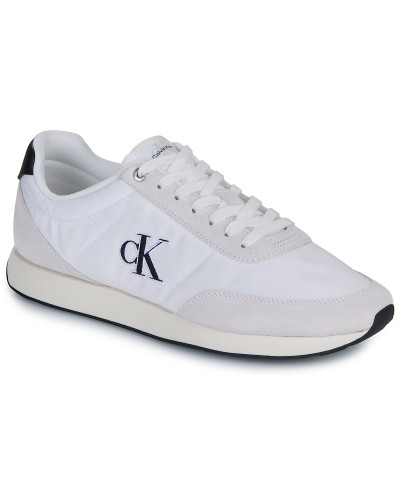 Baskets basses hommes Calvin Klein Jeans RETRO RUNNER ESS MIX MAT Blanc