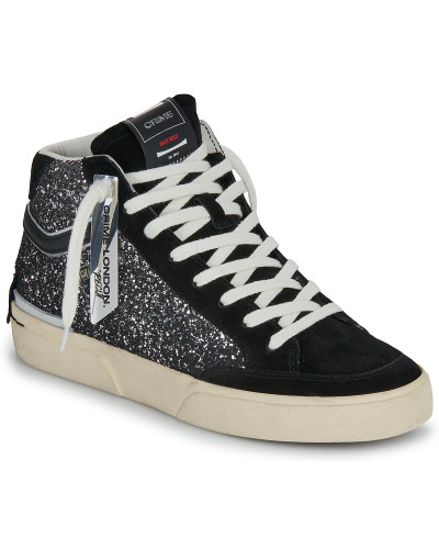 Baskets montantes femmes Crime London RECUT HIGH Noir