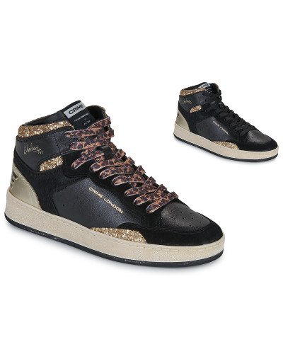 Baskets montantes femmes Crime London CHELSEA MID Noir