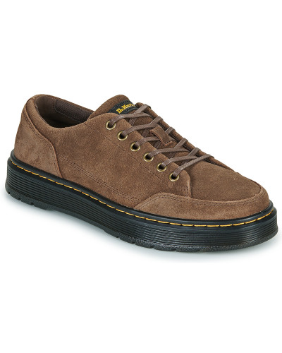 Baskets basses hommes Dr. Martens Brookline 6 Eye 6 Eye Shoe Dark Brown Bronx Suede Marron