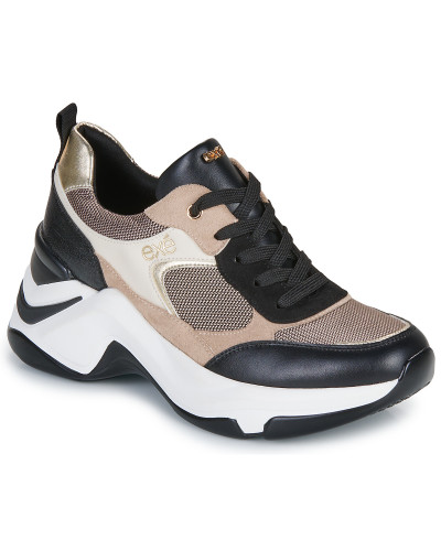 Baskets basses femmes Exé Shoes 106-22WEX123-PU-BLACK-BEIGE Noir
