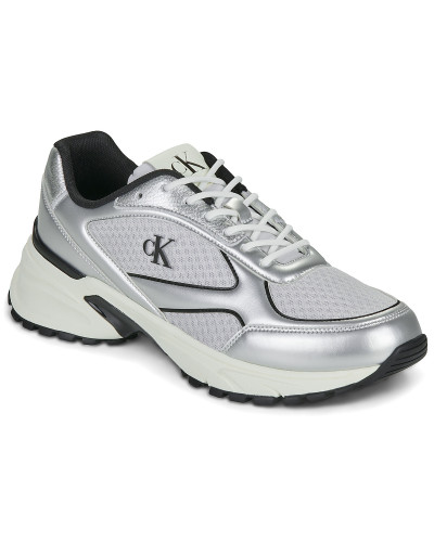 Baskets basses hommes Calvin Klein Jeans HIKE RUNNER LACEUP MESH MIX MET Gris