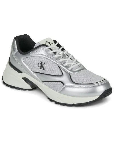 Baskets basses hommes Calvin Klein Jeans HIKE RUNNER LACEUP MESH MIX MET Gris