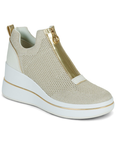 Baskets montantes femmes MICHAEL Michael Kors EMMY WEDGE ZIP SLIP ON Doré