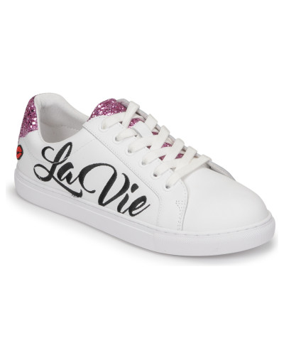 Baskets basses femmes Bons baisers de Paname SIMONE LA VIE EN ROSE Blanc