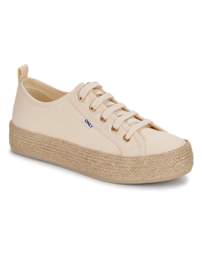 Baskets basses femmes Only ONLIDA-1 LACE UP ESPADRILLE SNEAKER Beige