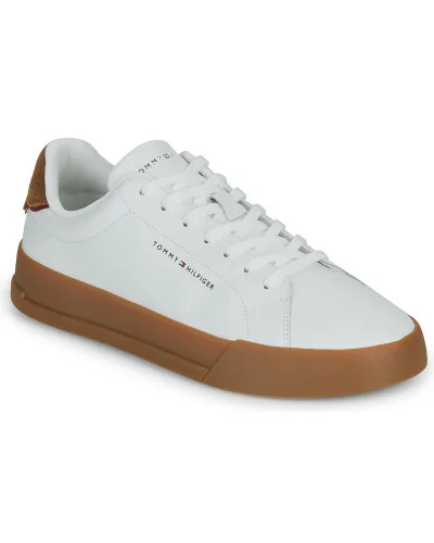 Baskets basses hommes Tommy Hilfiger TH COURT LTH DETAIL ESS Blanc
