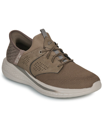 Baskets basses hommes Skechers SLADE CASTER SLIP-INS Marron