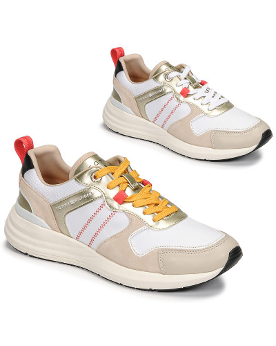 Baskets basses femmes Tommy Hilfiger METALLIC CASUAL RETRO RUNNER Blanc