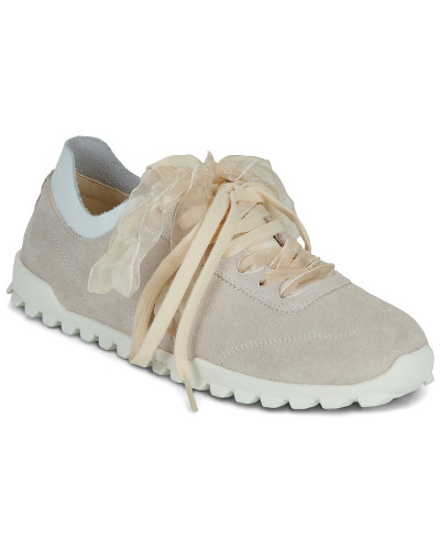 Baskets basses femmes Calvin Klein Jeans LOW PROFILE RUN MG SUE DB LACES Beige