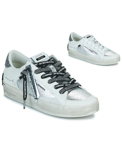 Baskets basses femmes Crime London SK8 DELUXE Blanc