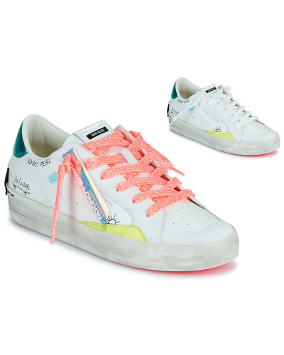 Baskets basses femmes Crime London SK8 DELUXE Blanc