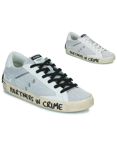 Baskets basses femmes Crime London DISTRESSED Argenté
