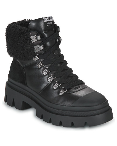 Baskets montantes femmes Ash PATAGONIA FUR Noir