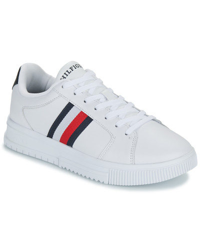Baskets basses hommes Tommy Hilfiger SUPERCUP LTH STRIPES ESS Blanc