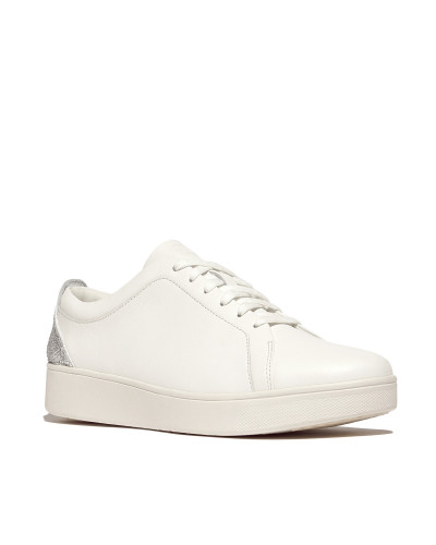 Baskets basses femmes FitFlop RALLY CRYSTAL-BACKTAB LEATHER Blanc