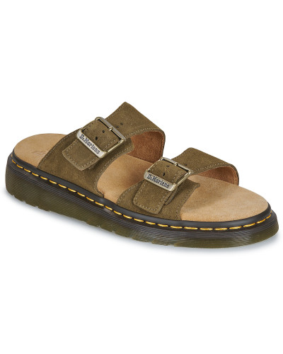 Mules femmes Dr. Martens Josef DMs Olive Bronx Suede Kaki
