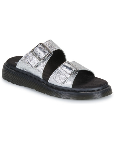 Mules femmes Dr. Martens Josef Slide Silver Metallic Tumble Argenté