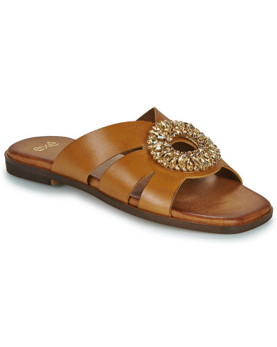 Mules femmes Exé Shoes 565-NAXOS-LEATHER-TAN Marron