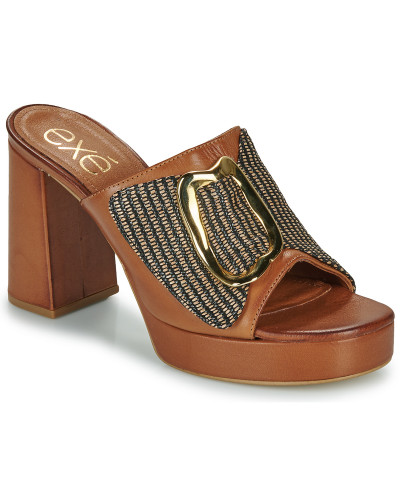 Mules femmes Exé Shoes 622-ANCONA-LEATHER-TAN Marron