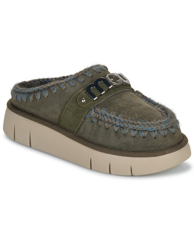 Mules femmes Mou BOUNCE CLOG METAL LOGO Kaki