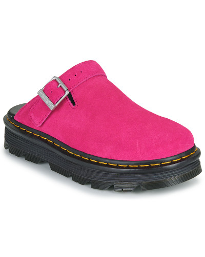 Mules femmes Dr. Martens ZebZag Mule Mule Fuchsia Pink EH Suede Rose