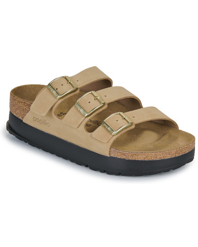 Mules femmes Papillio Florida III Flex Platform Nubuck Beige