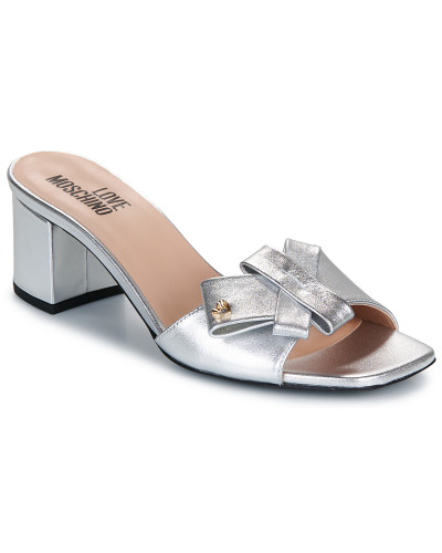 Mules femmes Love Moschino LOVY BOW-JA28115G0O Argenté