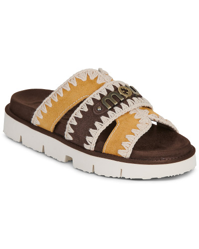 Mules femmes Mou BIO SANDAL BICOLOR METAL LOG Multicolore