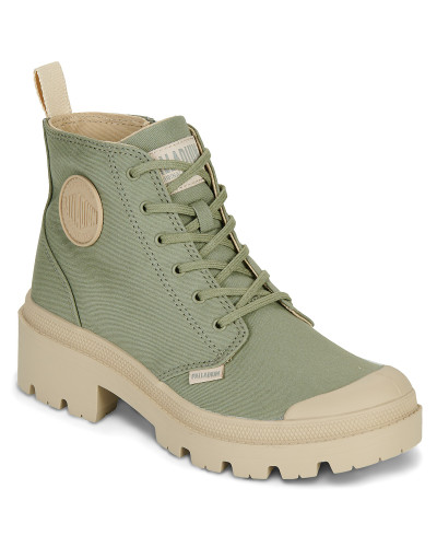 Baskets montantes femmes Palladium PALLABASE TWILL Kaki