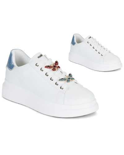 Baskets basses femmes Exé Shoes 66-61EX11-PU-WHITE-BLUE Blanc