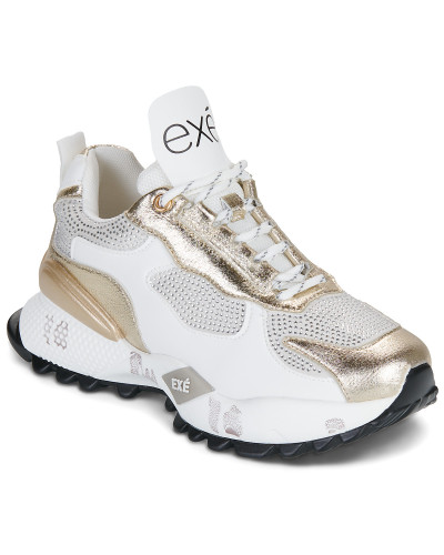 Baskets basses femmes Exé Shoes D190608-22A-PU-WHITE-GOLD Blanc