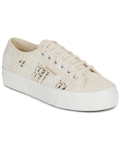 Baskets basses femmes Superga 2740 PLATFORM CROCHET Beige