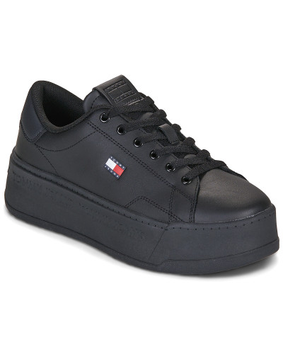 Baskets basses femmes Tommy Jeans PLATFORM LOGO SNEAKER Noir