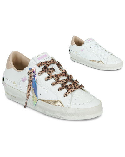 Baskets basses femmes Crime London SK8 DELUXE Blanc