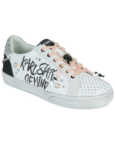 Baskets basses femmes Karl Lagerfeld SKOOL Karl State of Mind Lo Lace Blanc