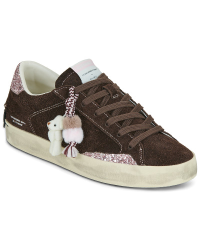Baskets basses femmes Crime London DISTRESSED Marron