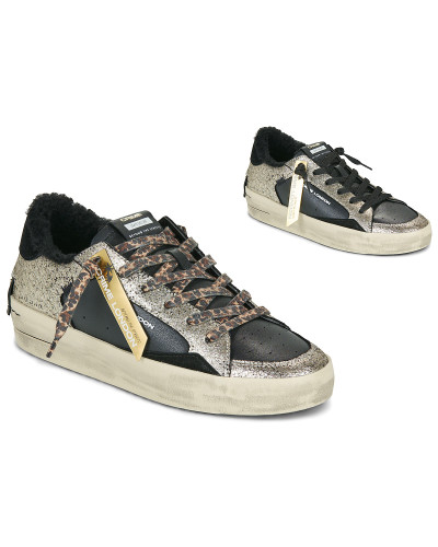 Baskets basses femmes Crime London SKATE WEDGE Noir