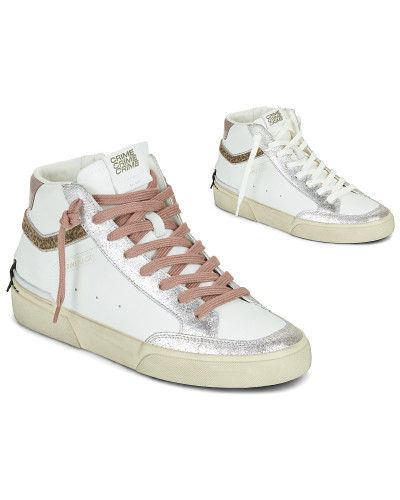 Baskets montantes femmes Crime London RECUT HIGH Blanc