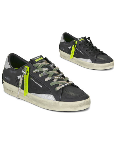 Baskets basses hommes Crime London SKATE Noir
