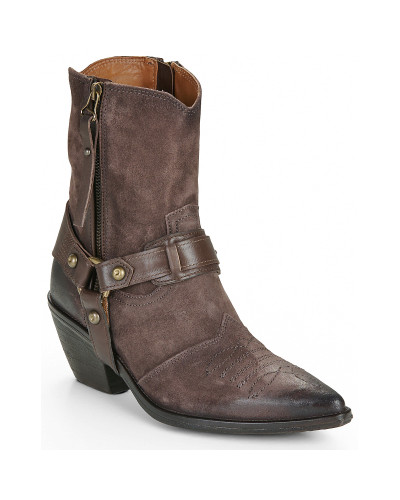 Bottines femmes Airstep / A.S.98 COUNTRY BUCKLE Marron