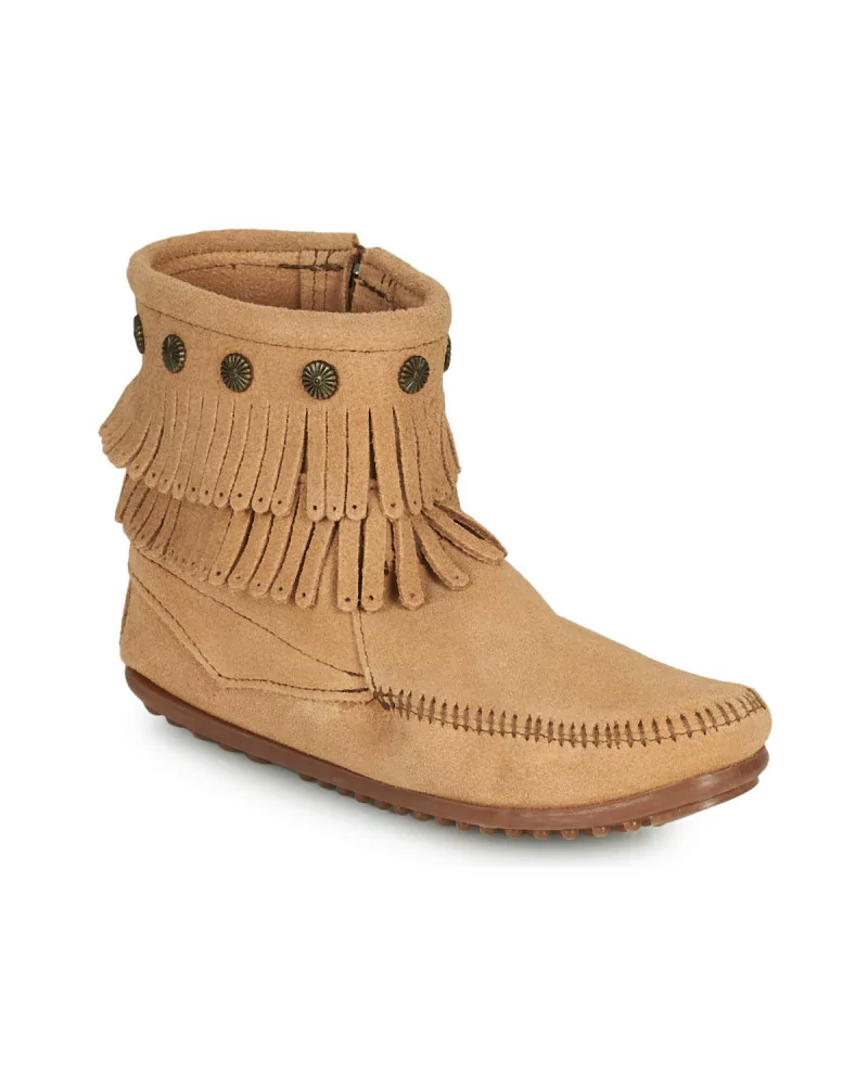 Minnetonka double fringe outlet side zip boot